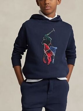 Polo by Ralph Lauren Kids Unisex Navy Hoodie  Polo Player-Size Xl